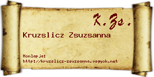 Kruzslicz Zsuzsanna névjegykártya