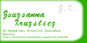 zsuzsanna kruzslicz business card